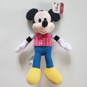 Just Play Mickey Mouse Plush Pink Heart Vest Bowtie Small 2017 NWT